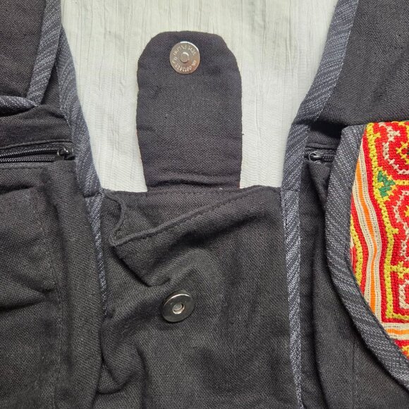 Unbranded Black Red Yellow Boho Hippie Small Pocket Shoulder Bag - Picture 11 of 14